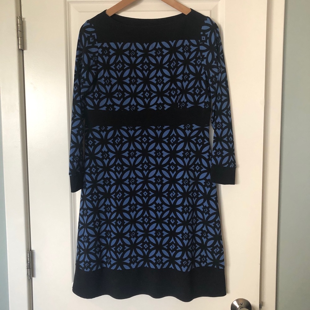 Eliza J Long-Sleeve Geometric Print Dress